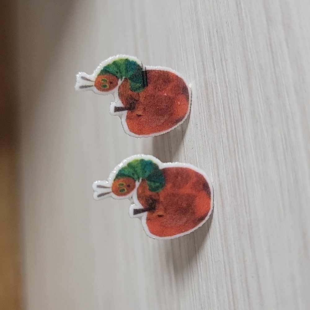 🔥LAST PAIR🔥 THE VERY HUNGRY CATERPILLAR STUD EARRINGS